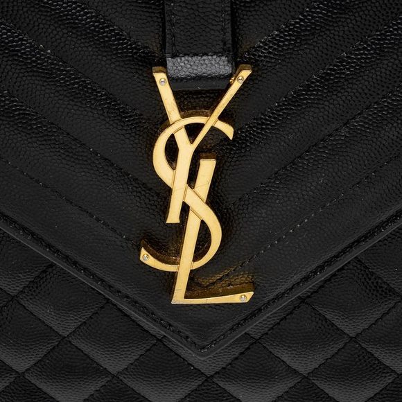 Saint Laurent Mixed Matelasse Grain de Poudre Monogram Large Envelope Bag - Picture 10 of 15